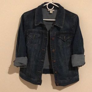 Style &co Jean jacket, medium-dark wash